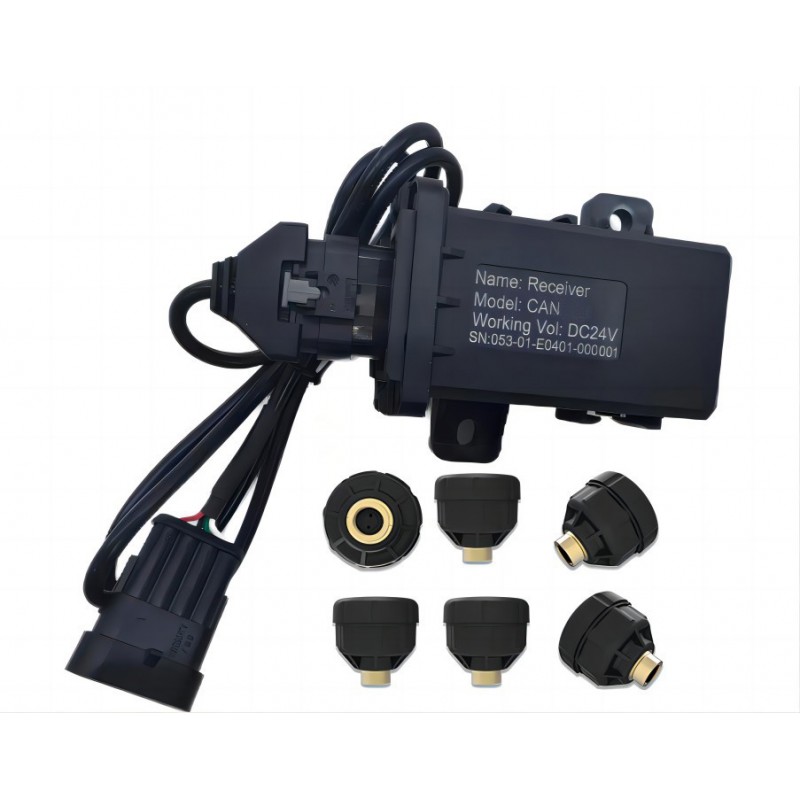 External Cap Sensor CANbus Platform Receiver Bus Truck TPMS Tire Pressure Monitoring System Max Support 22 Tires  