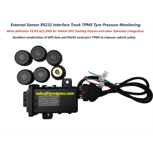 RS232 External Cap Sensor 8V1 Bus Truck Trailer TPMS Tyre Pressure