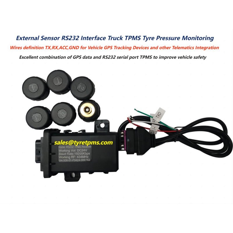 RS232 External Cap Sensor 8V1 Bus Truck Trailer TPMS Tyre Pressure 