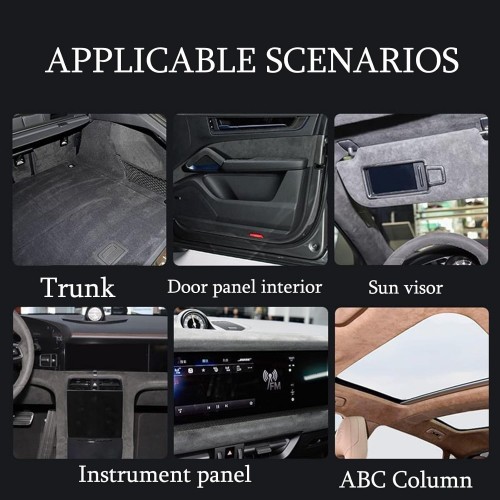  Self-Adhesive Flannel Fabric Patch for Automotive Interior decoration (center console,ABC pillar, doors panels seats) 