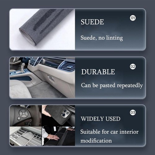  Self-Adhesive Flannel Fabric Patch for Automotive Interior decoration (center console,ABC pillar, doors panels seats) 