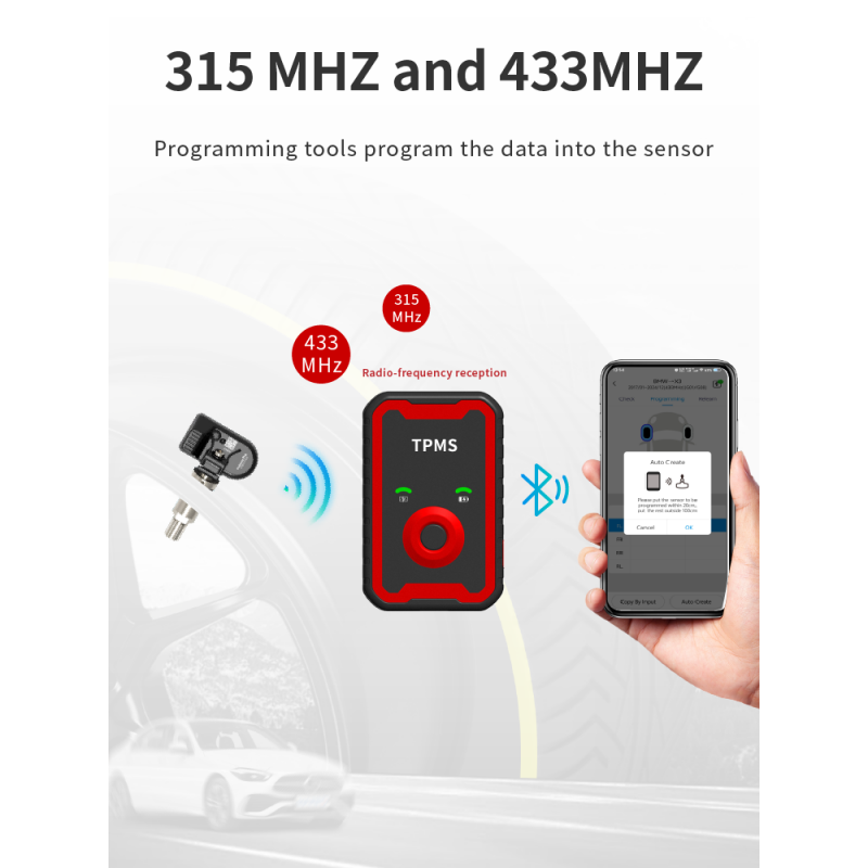 Wireless Bluetooth Sensor Programming Tool A9 Directly Operated by Smartphones without any handtools cost 