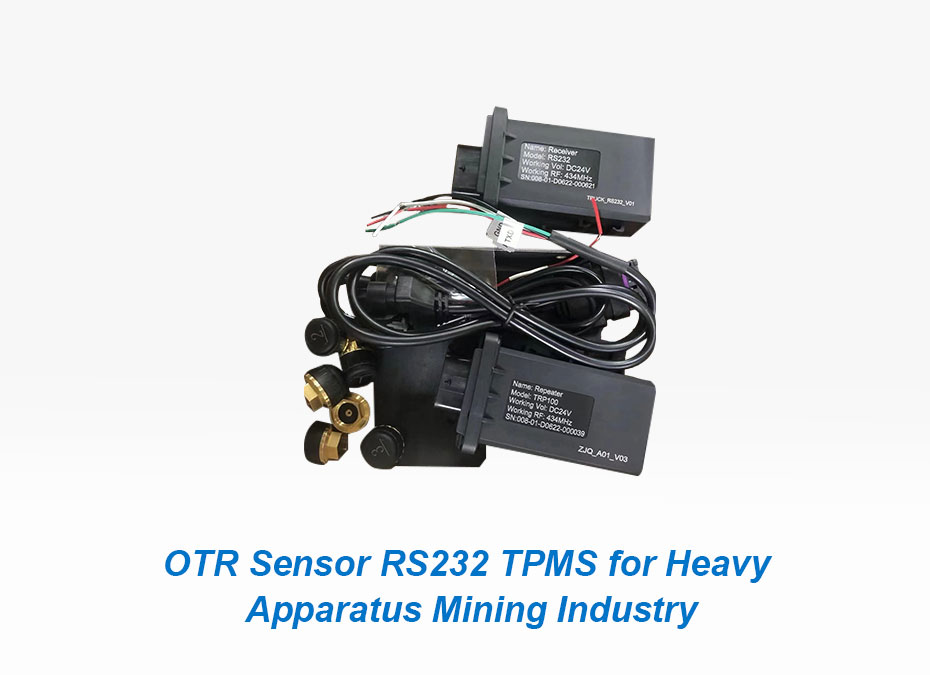 OTR Sensor 12V1 Large Bore RS232 TPMS Tire Pressure Kit For Heavy Apparatus Mining Industry Caterpillar Komatsu